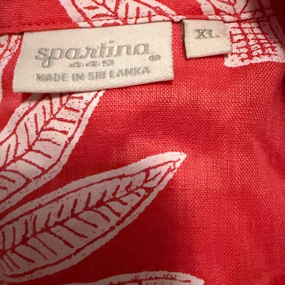 SPARTINA 449 CALLIE LINEN SHIRT IN PALMETTO RED - Picture 6 of 6